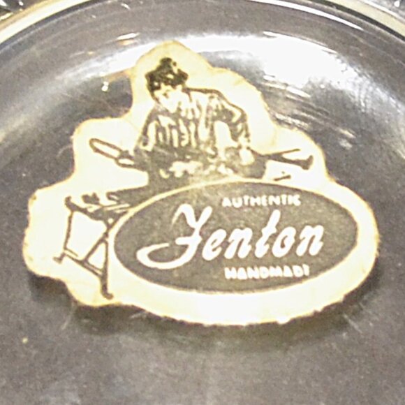 Vintage Fenton Opalescent Tear Drop Trinket/Vanity Dish With Fenton Label - Picture 5 of 6